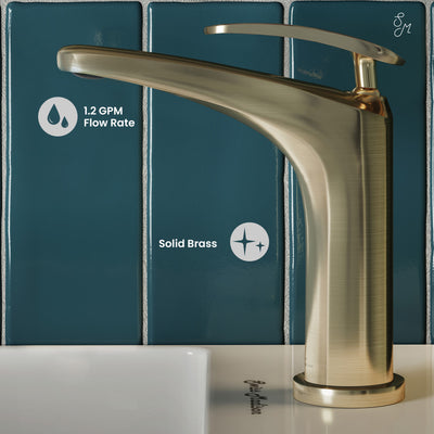 Sublime Single Hole, Single-Handle, Bathroom Faucet in Brushed Gold