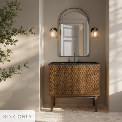 30" 3-Hole Widespread Vanity Sink Top in Glossy Black