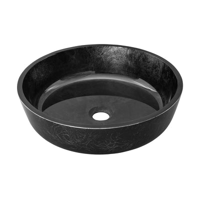 Avallon 16.5 " Round Glass Vessel Sink, Black