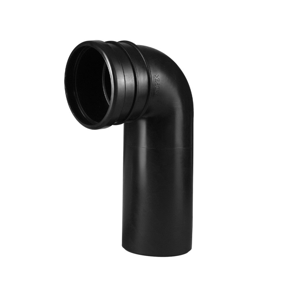 2 x 6 black Fantome discharge pipe, curved replacement part for toilets.