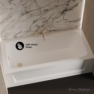 Virage 60" x 30" Left-Hand Drain Alcove Bathtub with Apron