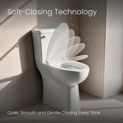 Classe Extra Tall Two-Piece 12" Rough-in 1.28 GPF Elongated Toilet – 21" Bowl Height – Glossy White