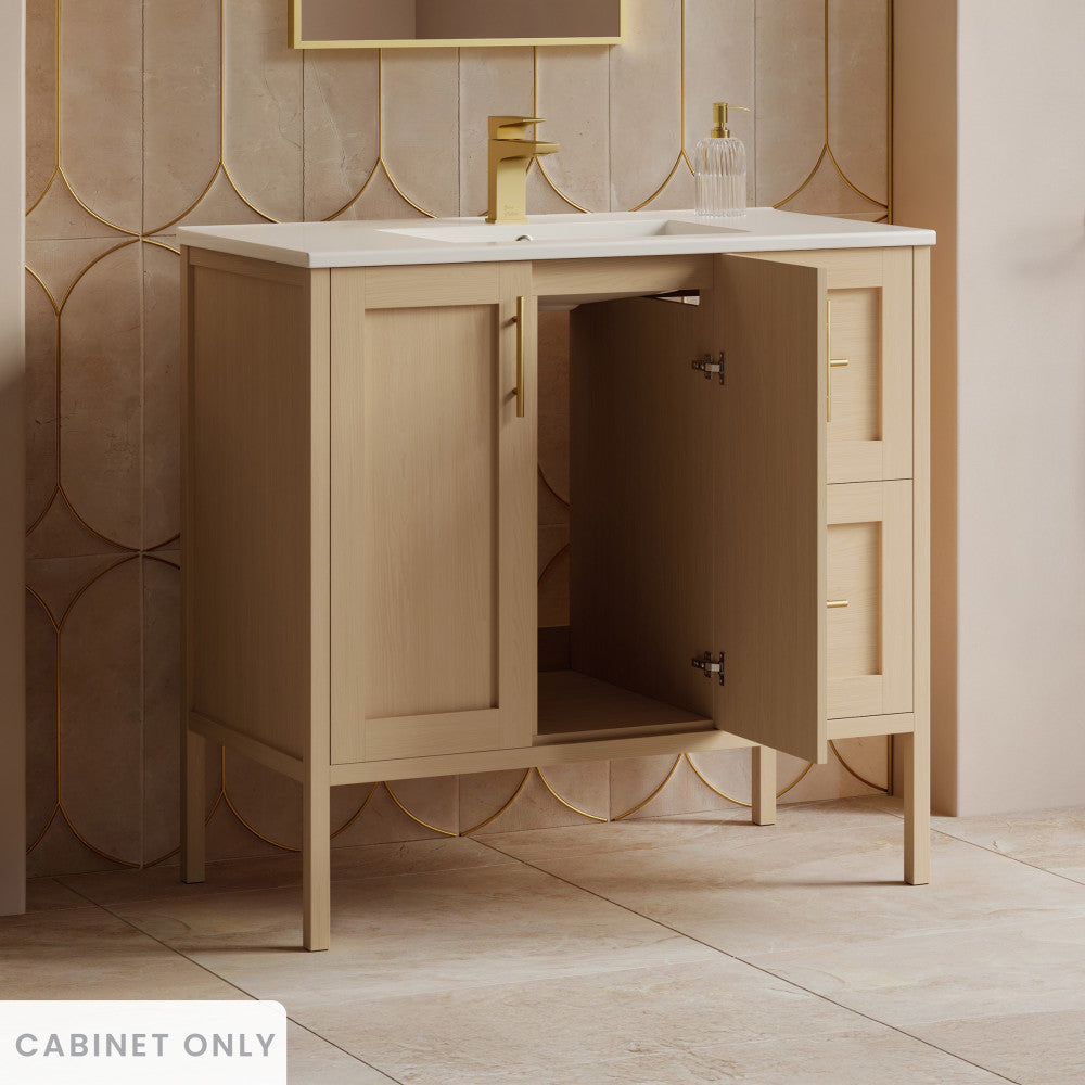 Forme 36" Modular Freestanding Bathroom Vanity Cabinet without Top in Natural Oak