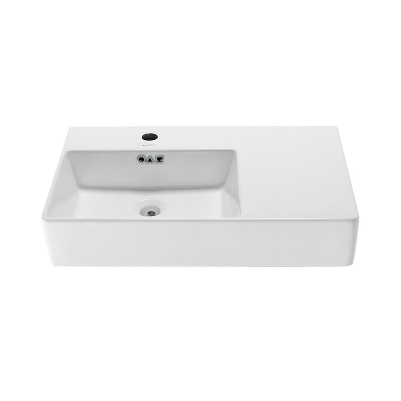 St. Tropez 30" Rectangle Wall-Mounted Sink with Left Side Faucet Mount