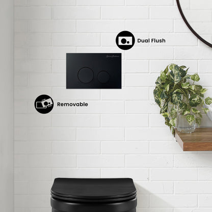 Monaco Wall Mount Dual Flush Actuator plate in Matte Black