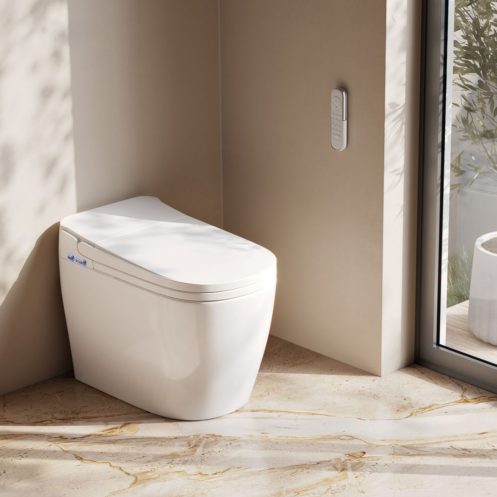 Avancer One Piece Smart Toilet 1.28 GPF in Glossy White with Heated Bidet, Air Drying, Night Light, Foot Sensor
