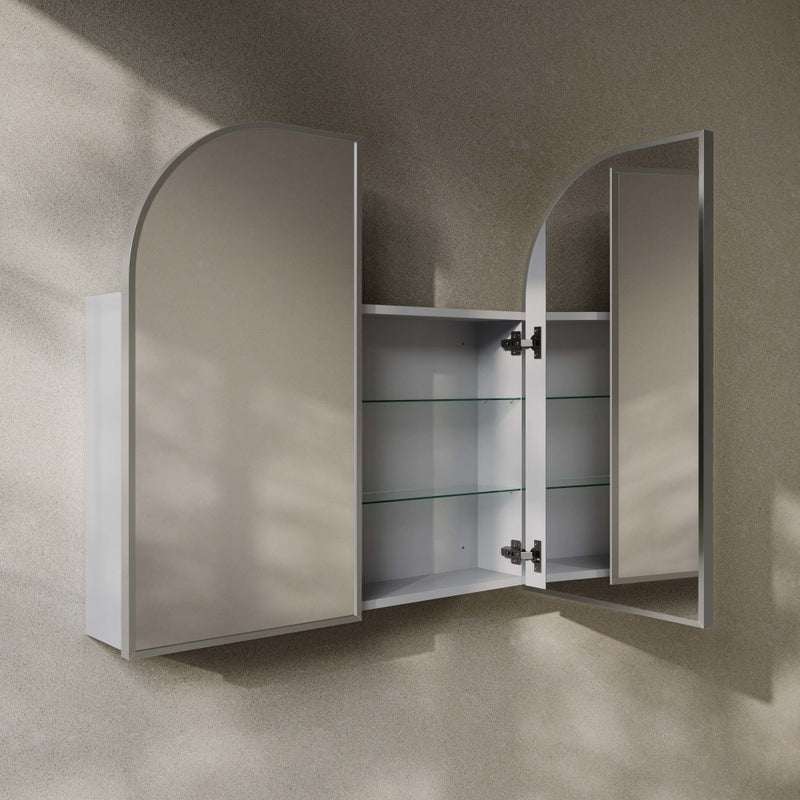 Porte 32 x 31 Arched Recessed/Wall Mount Medicine Cabinet with Mirror in Chrome