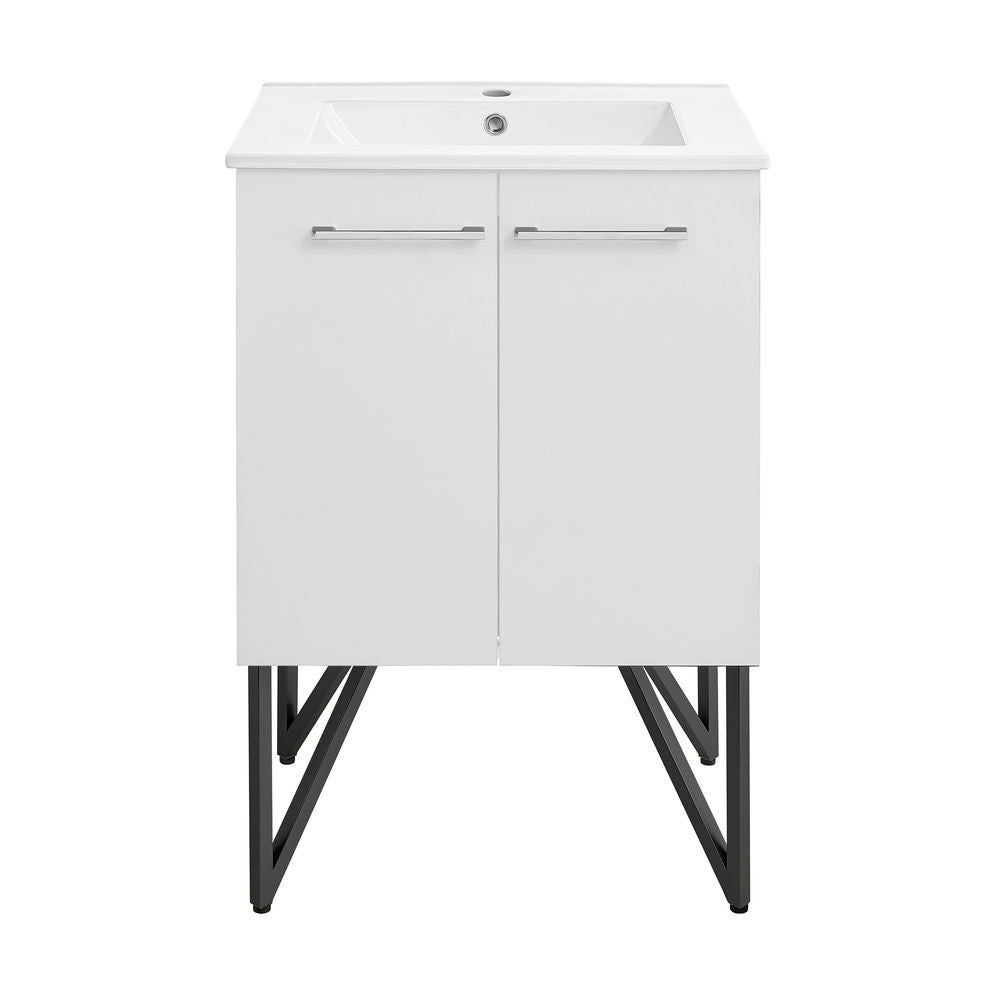Annecy 24" Freestanding Bathroom Vanity in White with Sink Top