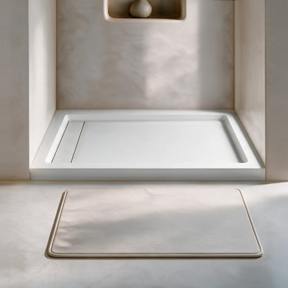 Marquette 48 x 32 Shower Pan Base with Reversible Drain in Glossy White