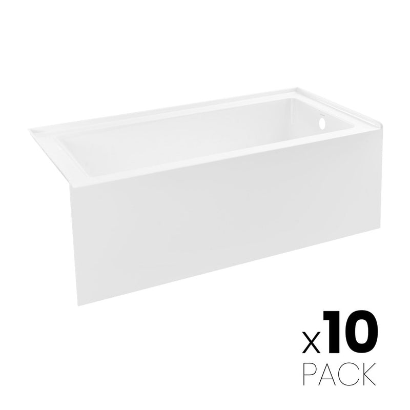 Voltaire 60" x 30" Right Drain Skirted Soaking Bathtub with Apron ADA Height in Glossy White (10 - Pack)