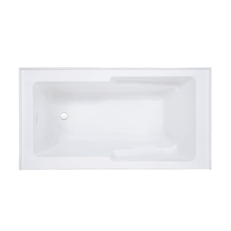 Voltaire 60 x 32 Skirted Left Drain Soaking Apron Bathtub in Glossy White with Integrated Overflow and Armrest, Drain Included