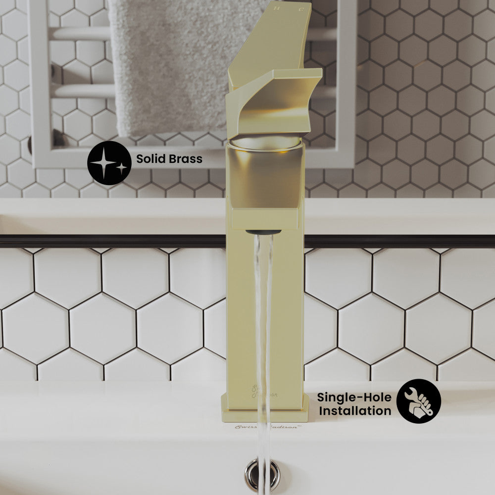 Voltaire Single Hole, Single-Handle, Bathroom Faucet in Brushed Gold