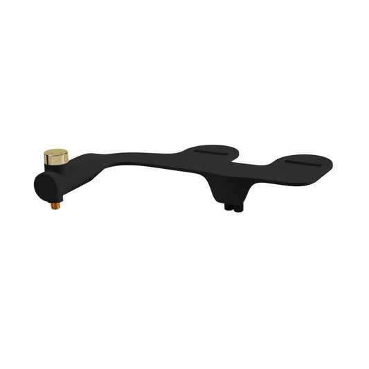 Aqua Non-Electric Bidet Toilet Attachment in Matte Black with Polished Gold Hardware