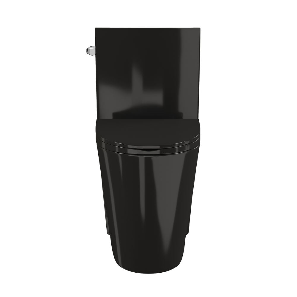 St. Tropez One-Piece 12" Rough-in 1.28 GPF Left-Hand Flush Elongated Toilet in Glossy Black