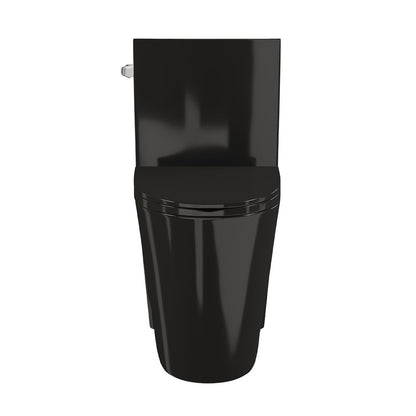 St. Tropez One-Piece 12" Rough-in 1.28 GPF Left-Hand Flush Elongated Toilet in Glossy Black