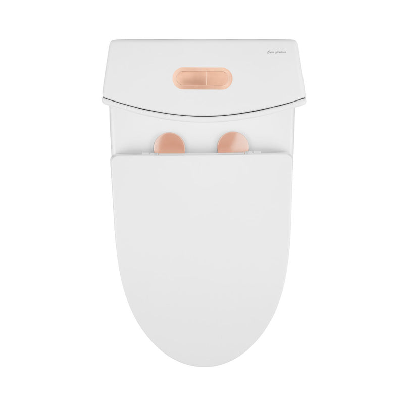 St. Tropez One Piece Elongated Toilet Dual Vortex™ Flush, Rose Gold Hardware