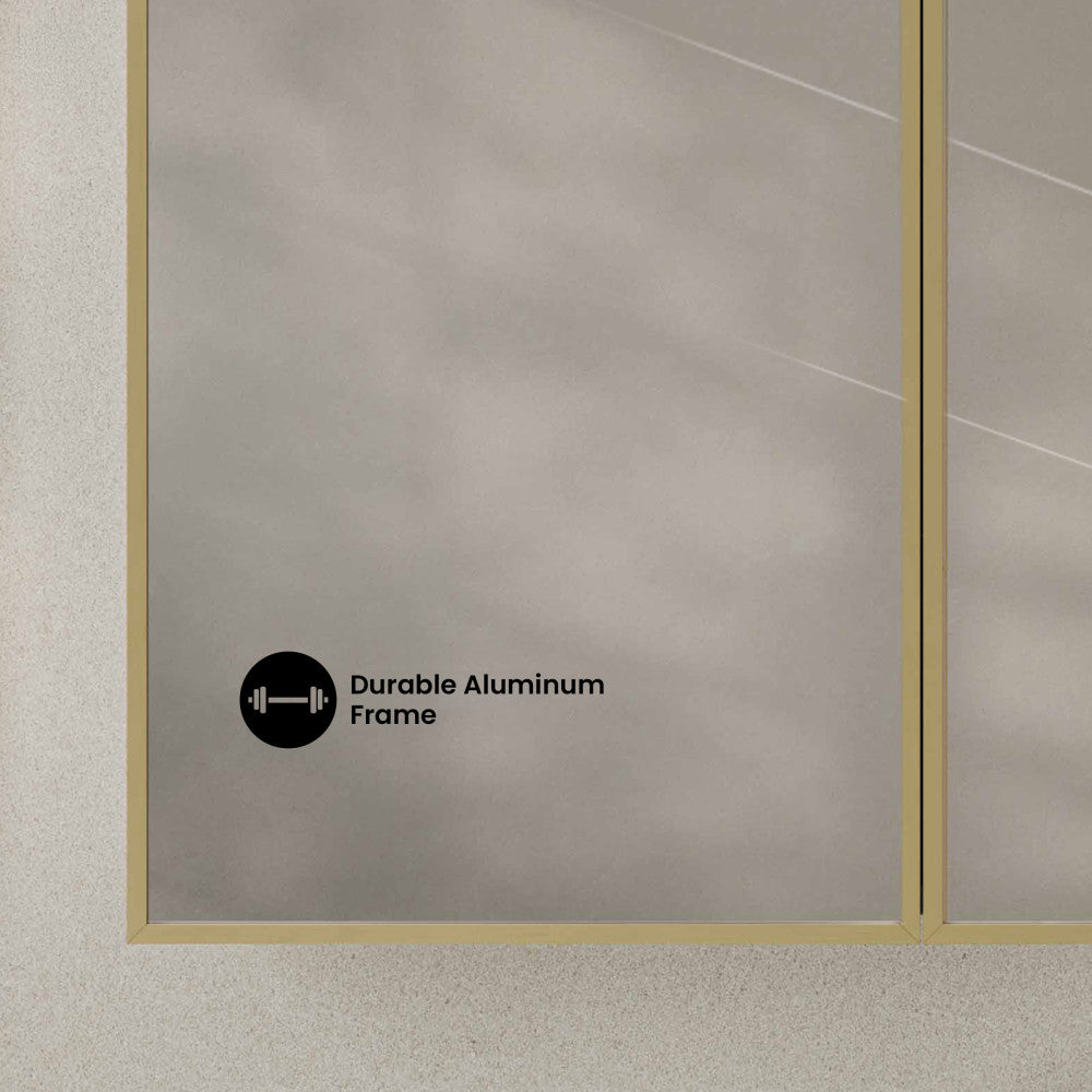 Porte 32 x 31 Arched Recessed/Wall Mount Medicine Cabinet with Mirror in Gold