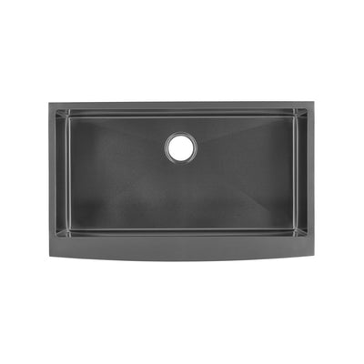 Rivage 33 x 21 Stainless Steel, Single Basin, Farmhouse Kitchen Sink with Apron in Black