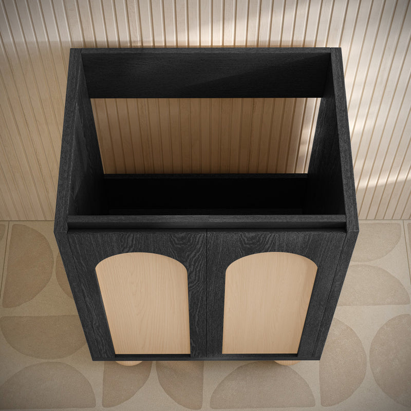 Plaisir II 24" Freestanding Bathroom Vanity Cabinet without Top in Black Oak