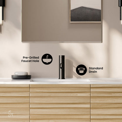 Cascade 48" Wall-Mounted Bathroom Vanity in Natural Oak with Sink Top