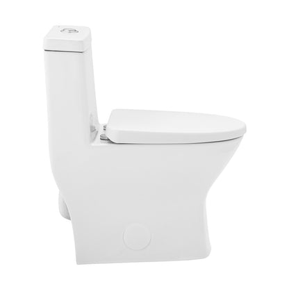 Sublime II One-Piece 12" Rough-in 1.1/1.6 GPF Dual Top Flush Round Compact Toilet in Glossy White (6 - Pack)