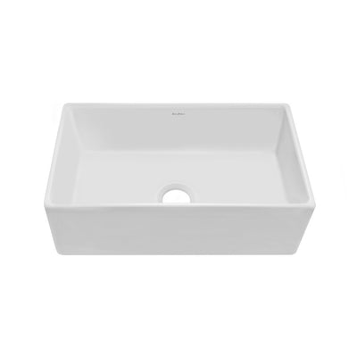 Lyon 30 x 18 Fireclay, Single Basin, Farmhouse Kitchen Sink in White