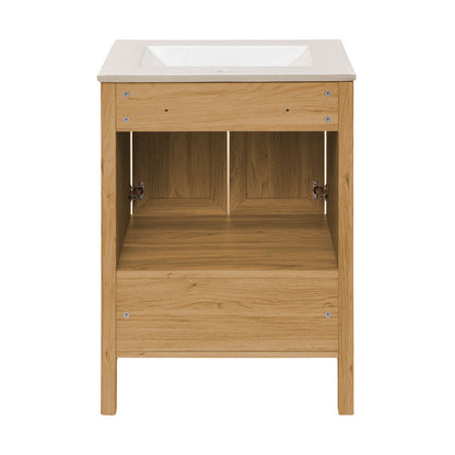 Chateau 24" Freestanding Bathroom Vanity in Golden Oak with Sink Top