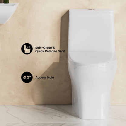 Sublime II One-Piece 10" Rough-in 1.1/1.6 GPF Dual Top Flush Round Compact Toilet in Glossy White (6 - Pack)