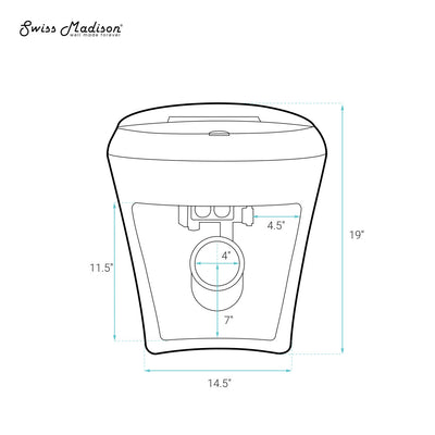 Hugo H Power Flush Tankless Toilet 7" Back Outlet 1 GPF Non-Electric Toilet with Integrated Tank and Manual Bidet in Glossy White