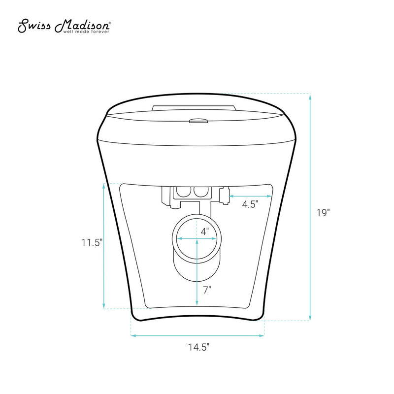 Hugo H Power Flush Tankless Toilet 7" Back Outlet 1 GPF Non-Electric Toilet with Integrated Tank and Manual Bidet in Glossy White