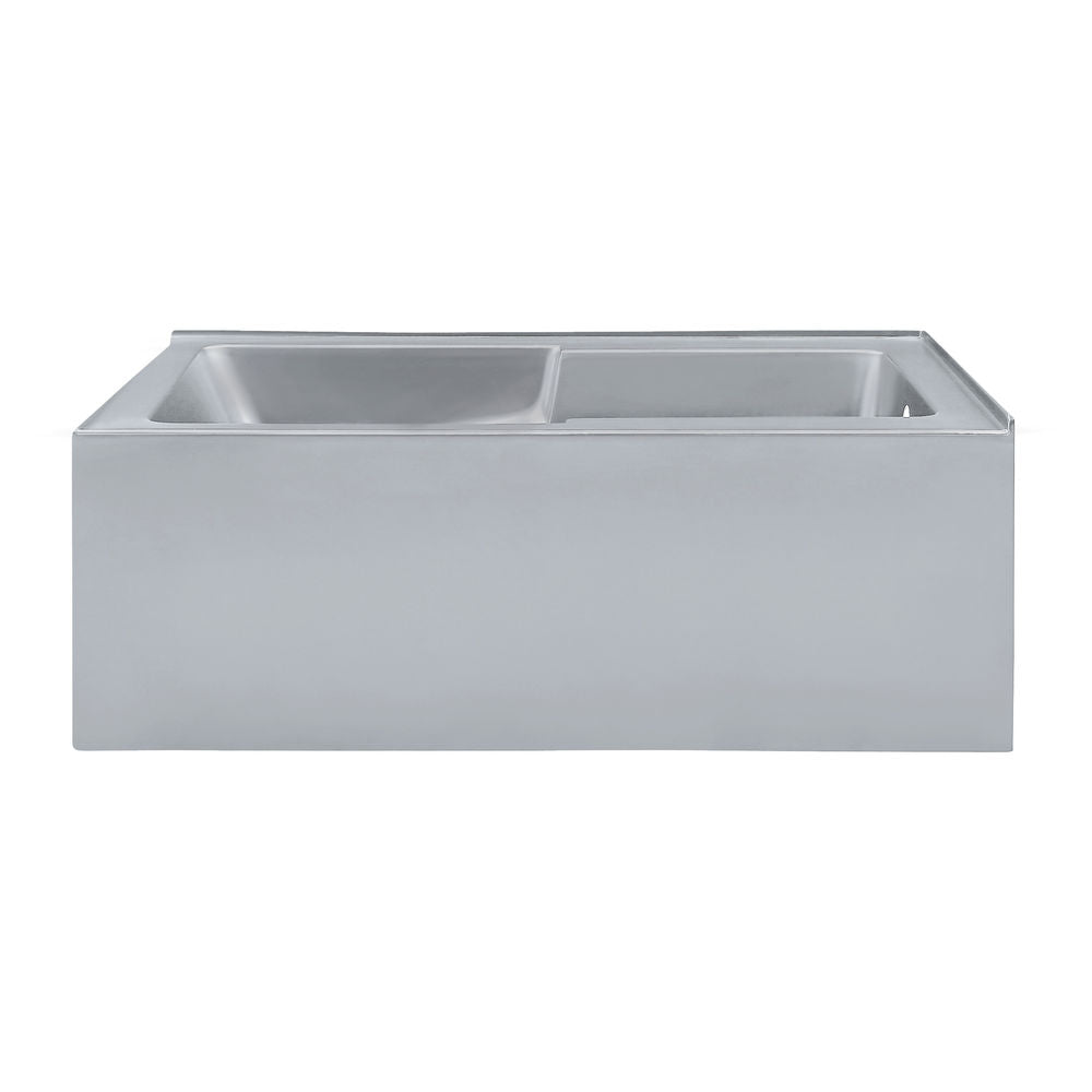 Voltaire 60 x 32 Right Drain Soaking Alcove Corner Apron Bathtub in Matte Gray