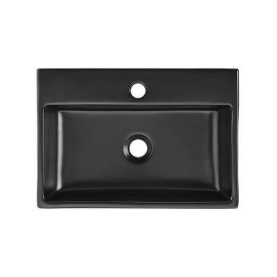 Claire 20 Rectangle Ceramic Vessel Sink, Matte Black