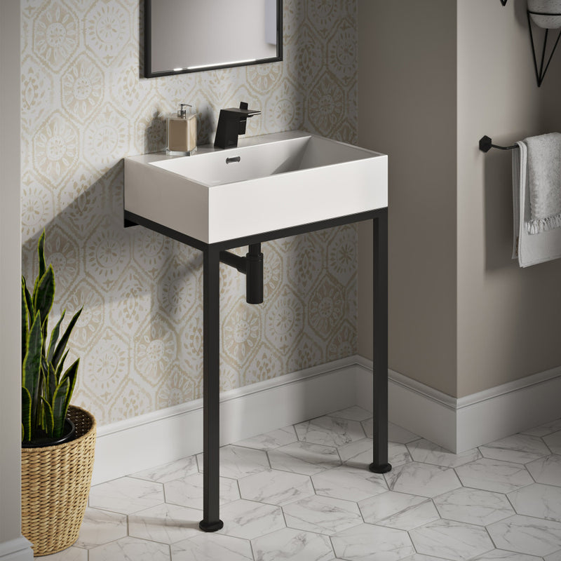 Concorde 24" Rectangle Console Sink with Matte Black Legs