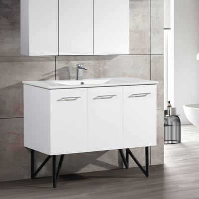 Annecy 48" Freestanding Bathroom Vanity in White with Sink Top