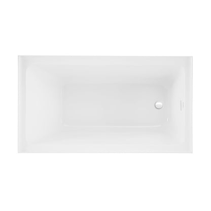 Voltaire 54 x 30 Skirted Right Drain Soaking Apron Bathtub in Glossy White with Integrated Overflow, Drain Included