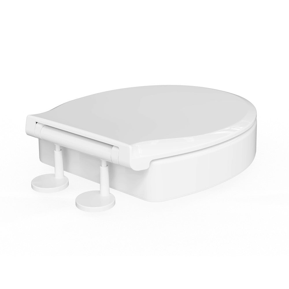 Ryse 3" Raised Round Soft Close ADA Compliant Toilet Seat in Glossy White