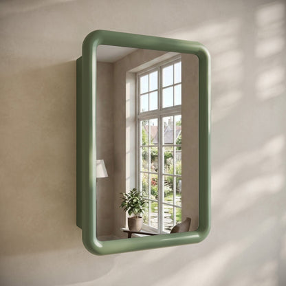 Plaisir 18 x 27 Recessed/Wall Mount Medicine Cabinet with Mirror in Green