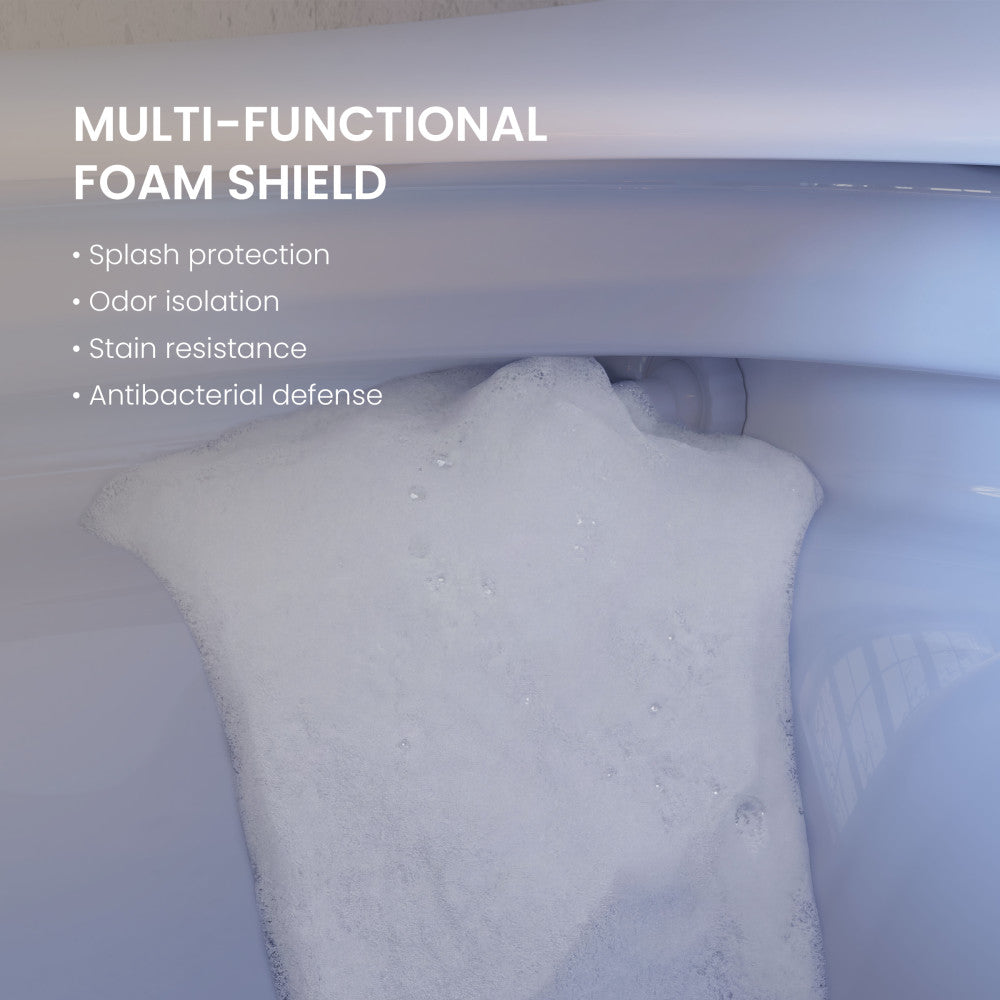 Hugo O Smart Toilet 12" Rough-in ADA Height in Glossy White with Integrated Tank, Auto Open/Close Lid, Foam Shield, UV Sterilization