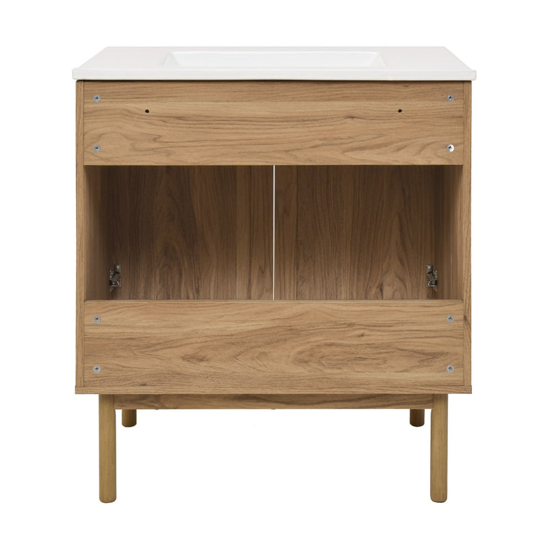 Classe 30" Freestanding Bathroom Vanity in Golden Oak with 3-Hole Widespread Sink Top