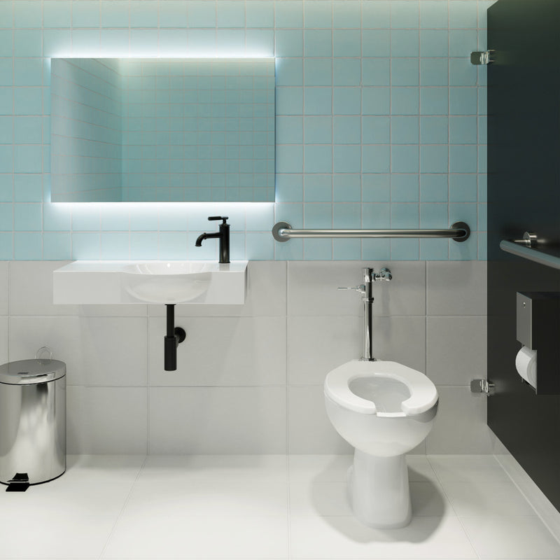 Sirene Floor-Mounted Commercial Elongated Top Flush Spud Flushometer Toilet Bowl