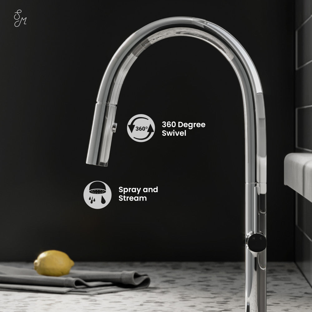 Chalet Single Handle, Pull-Down Kitchen Faucet in Chrome