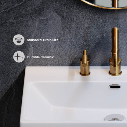 Claire 24" Console Sink White Basin Brushed Gold Legs with 8" Widespread Holes