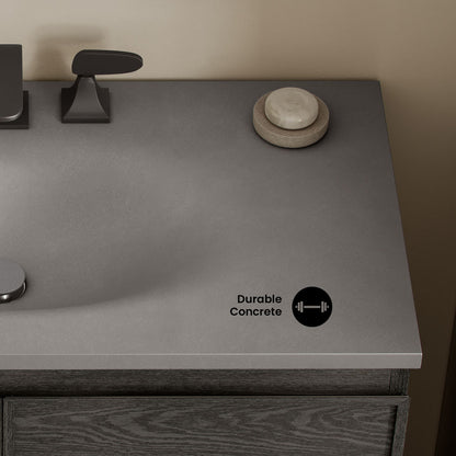 36" 3-Hole Widespread Concrete Vanity Sink Top in Matte Dark Gray