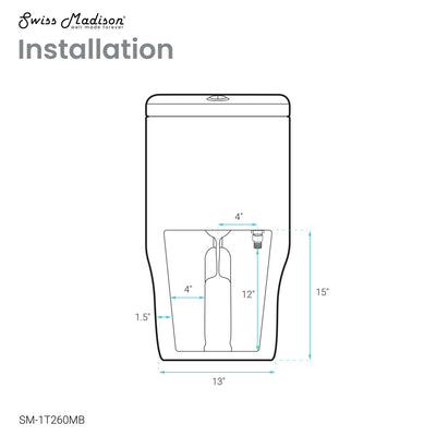 Sublime II One-Piece 12" Rough-in 1.28 GPF Left Flush Round Compact Toilet in Matte Black