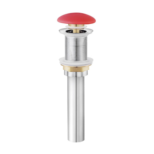 Ceramic Bathroom Sink Non-Overflow Pop Up Drain in Matte Red