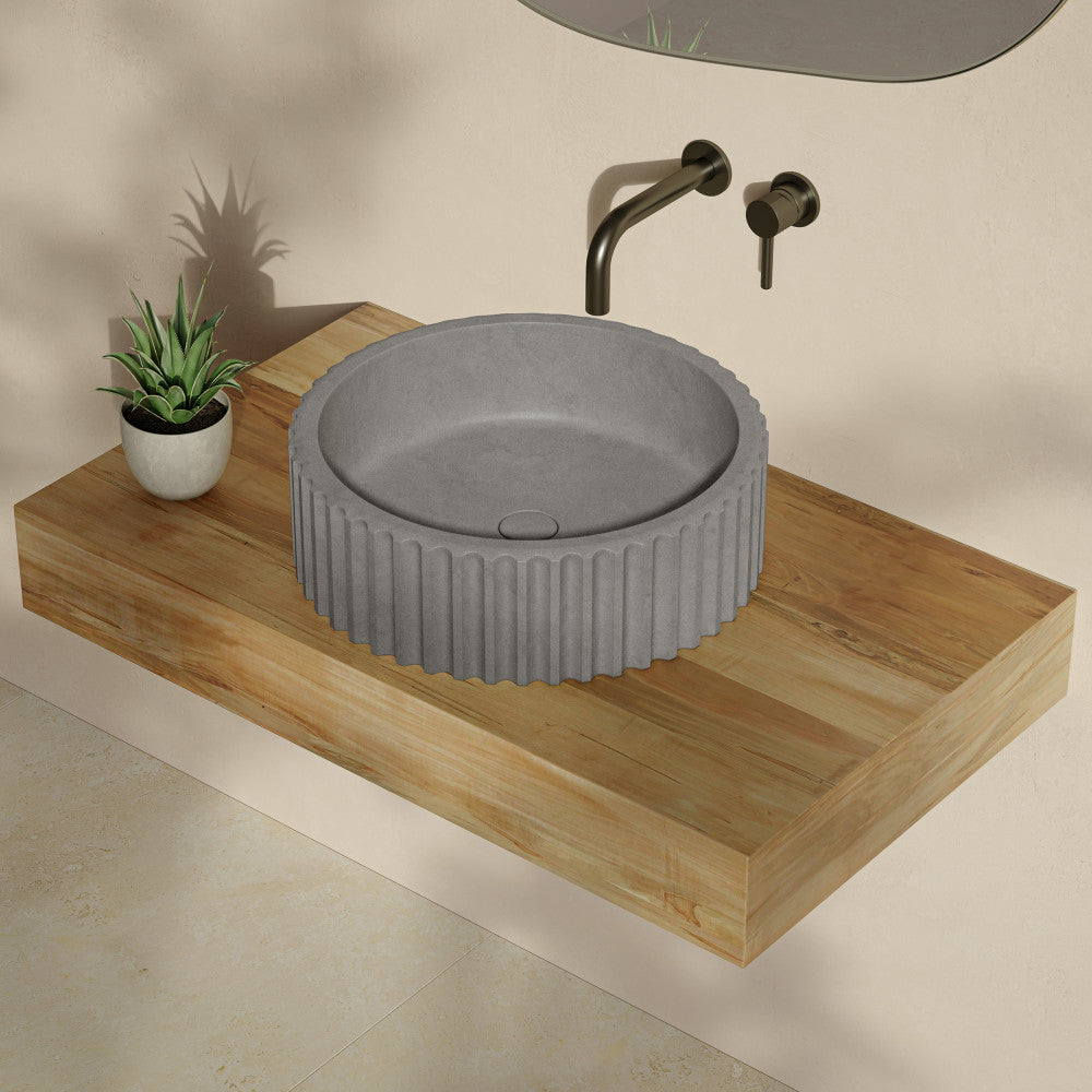 Lafayette 16" Round Concrete Vessel Sink in Gray