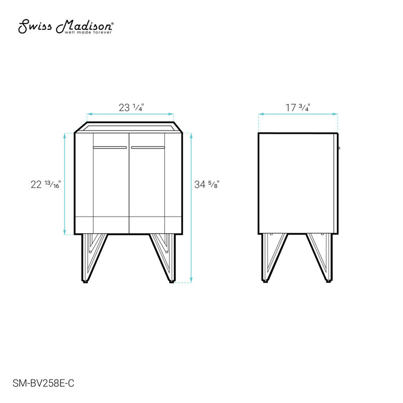 Annecy 24 Cinder Purple Bathroom Vanity Cabinet Only (SM-BV258E)