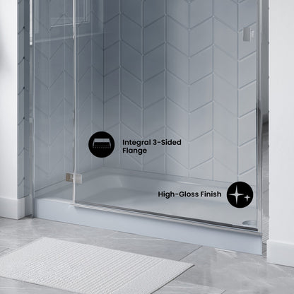 Voltaire 60" x 32" Single-Threshold, Right-Hand Drain, Shower Base in Gray