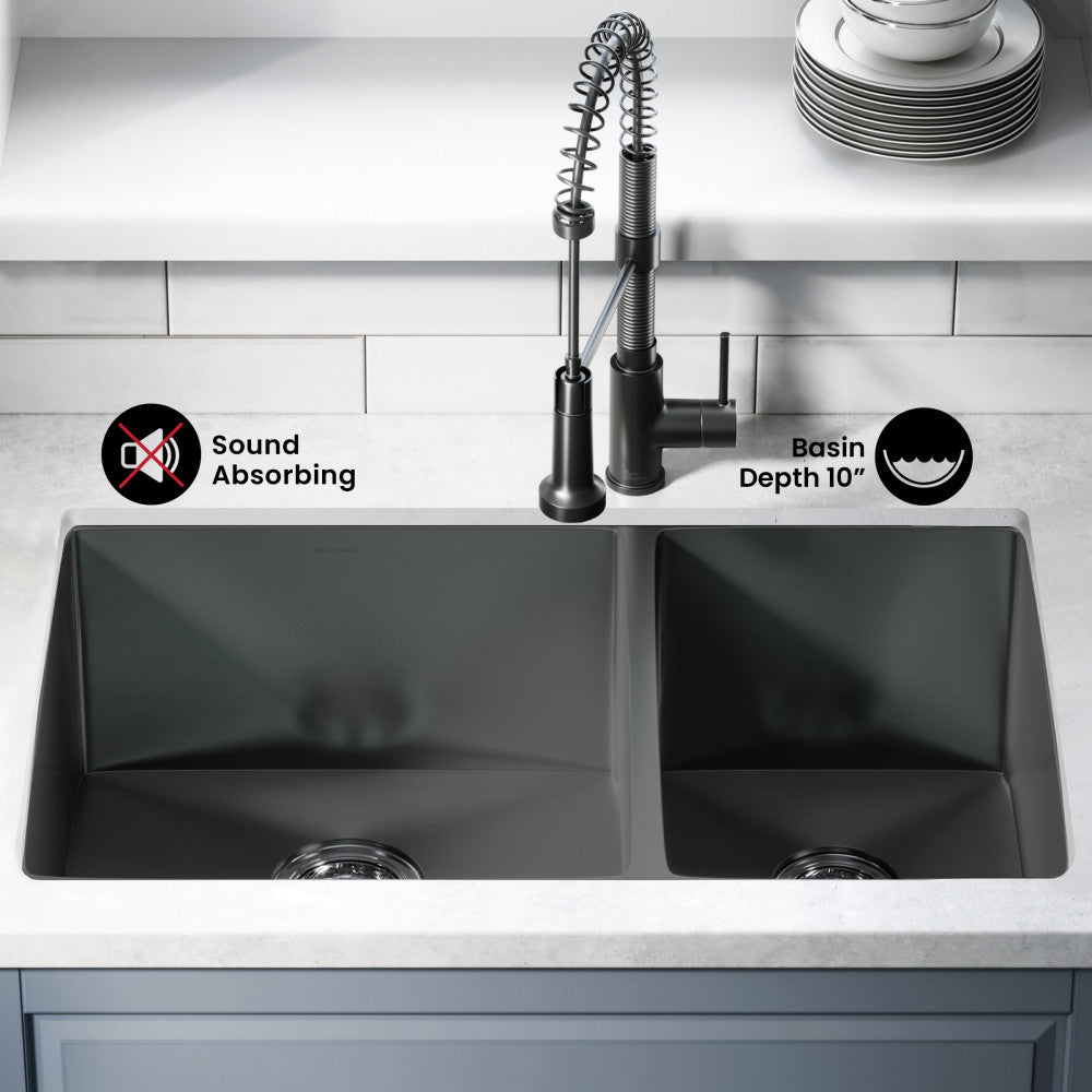 Rivage 33 x 20 Stainless Steel, Dual Basin, Undermount Kitchen