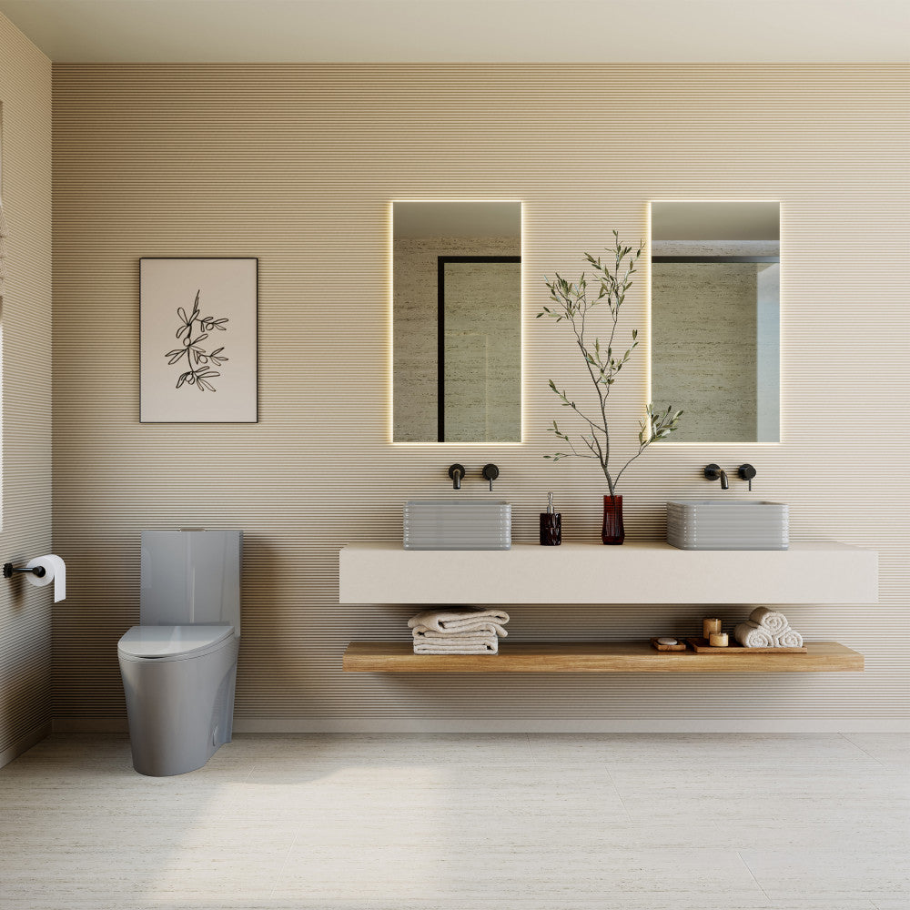 St. Tropez One-Piece Elongated Toilet Vortex™ Dual-Flush 1.1/1.6 gpf in Glossy Gray